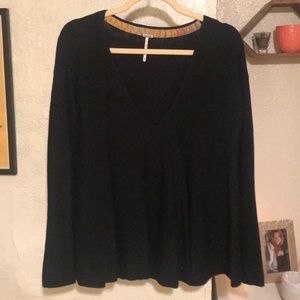 Black Bell Sleeve Free People Sweater
